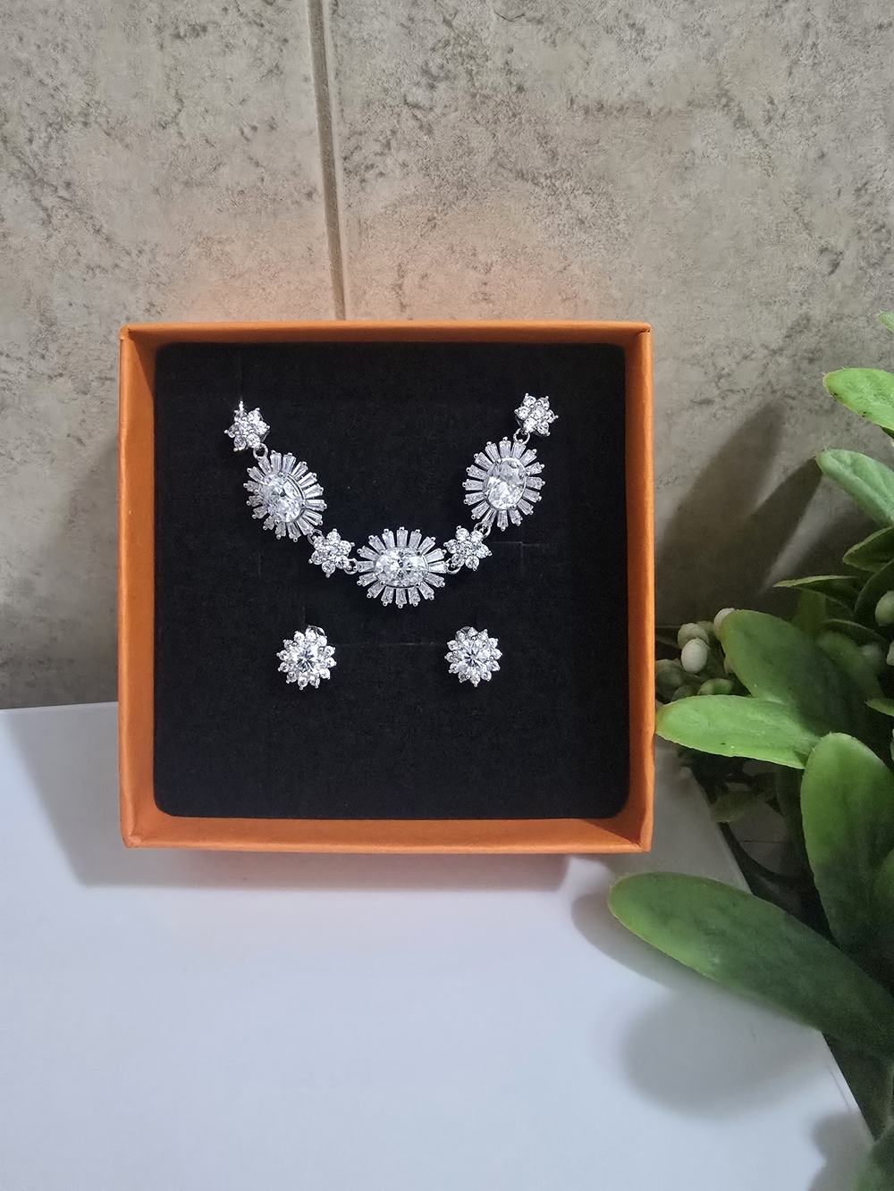Radiant Silver Moissanite Bracelet and Stud Set